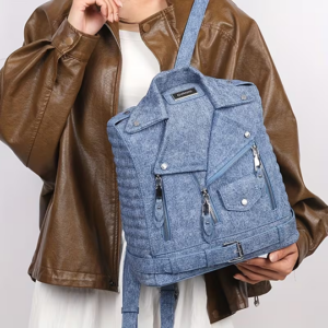 New Women's Motorcycle-Style Backpack