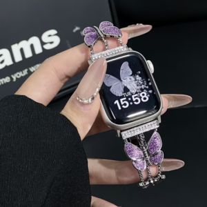 Elegant Butterfly Rhinestone Watch Band for Apple Watch