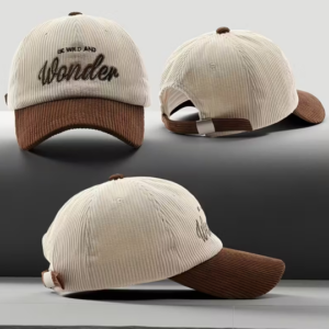 Embroidered Letter Corduroy Baseball Cap